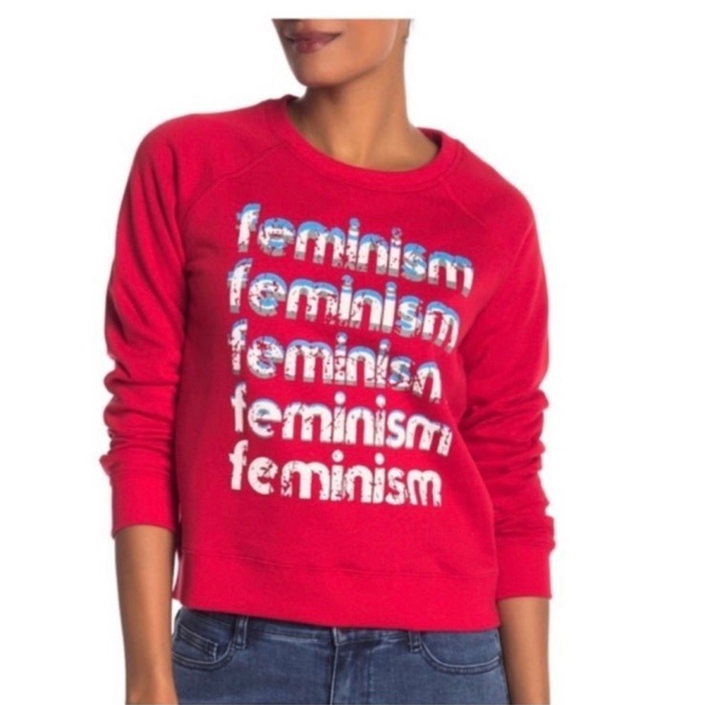Rebecca Minkoff red feminism sweatshirt small